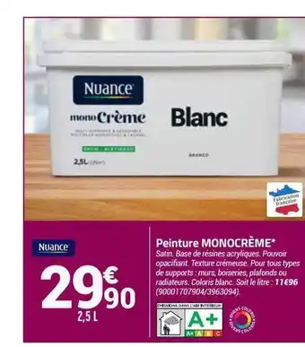 Bricorama Nuance peinture monocrème offre