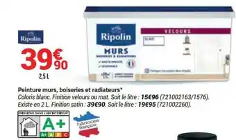 Bricorama Ripolin peinture murs, boiseries et radiateurs offre