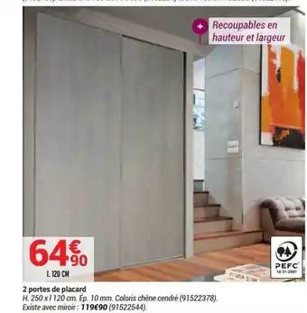 Bricorama 2 portes de placard offre