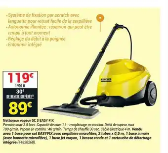 Bricorama Kärcher nettoyeur vapeur sc3 easy fix offre