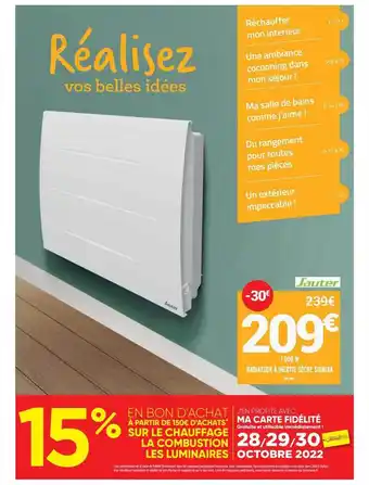 Bricorama Radiateur à inertie sèche sibayak sauter offre