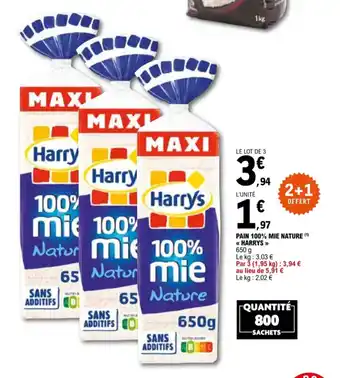 E.Leclerc Pain 100% Mie Nature Harrys offre