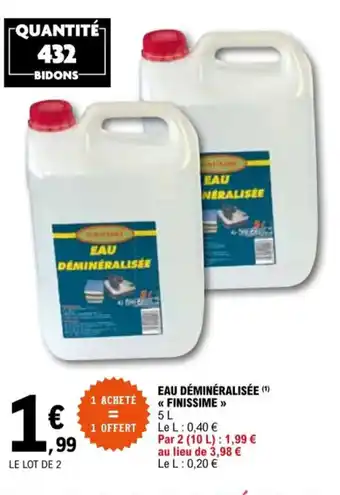 E.Leclerc Eau Déminéralisée finissime offre