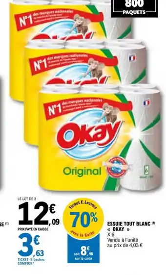 E.Leclerc Essuie Tout Blanc Okay offre