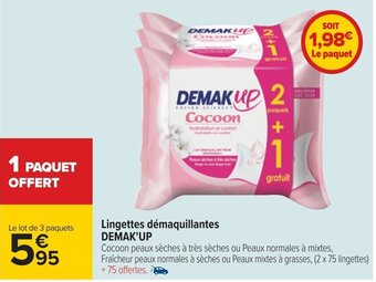 Carrefour Lingettes Démaquillantes Demak Up offre