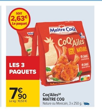 Carrefour Coq Ailes Maitre Coq offre