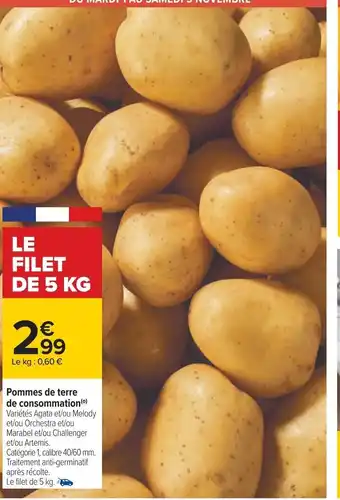 Carrefour Pommes de Terre de Consommation offre