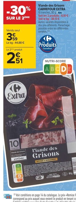 Carrefour Viande des Grisons Carrefour Extra offre