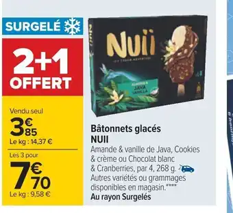 Carrefour Batonnets Glaces Nuii offre