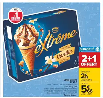 Carrefour Cones Extreme Nestle offre
