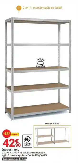 Bricorama Étagère strong offre