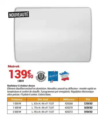 Radiateur à challeur douce noirot