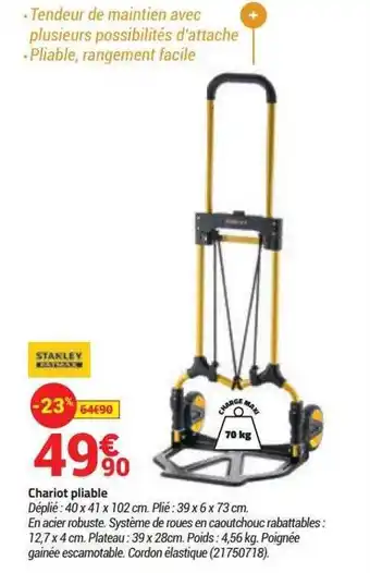 Bricorama Chariot pliable stanley offre