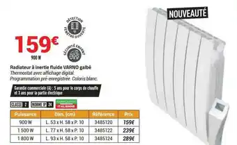 Bricorama Radiateur à inertie fluide varno galbé offre