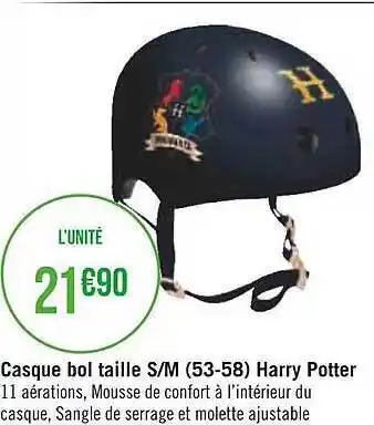 Casque bol taille s-m (53-58) harry potter