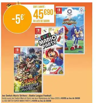 Casino Supermarchés Jeu switch mario strikers : bttle league football offre