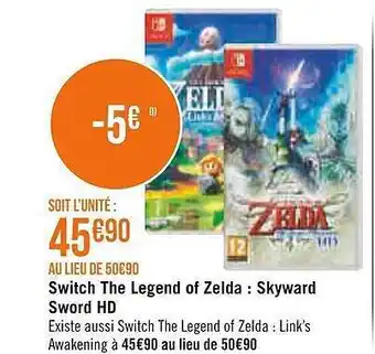 Casino Supermarchés Switch the legend of zelda : skyward sword hd offre