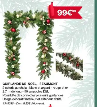 Costco Guirlande de noël - beaumont offre