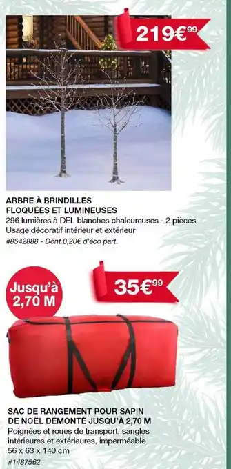 Sac de rangement pour sapin de noël démonté ou arbre à brindilles floquées et lumineuses