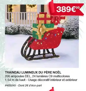 Costco Traineau lumineux du père noël offre