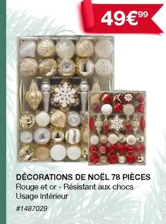 Costco Décorations de noël 78 pièces offre