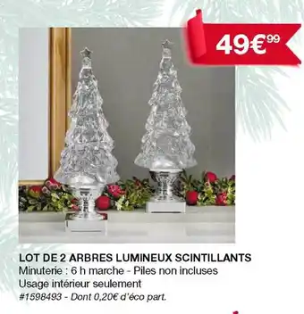 Costco Lot de 2 arbres lumineux scintillants offre