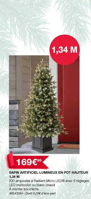 Costco Sapin artificiel lumineux en pot offre