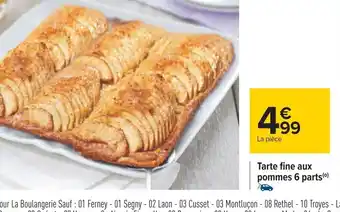 Carrefour Tarte Fine Aux Pommes 6 Parts offre