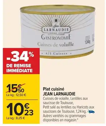 Carrefour Plat Cuisine Jean Larnaudie offre