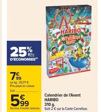 Carrefour Calendrier de l'Avent Haribo offre