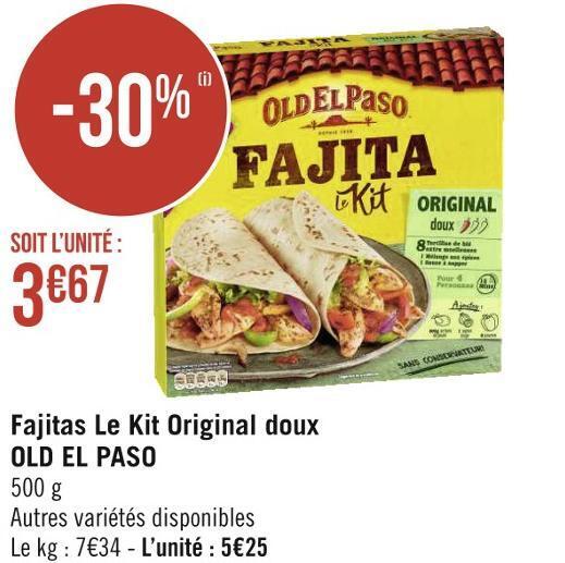 Promo Old el paso fajitas le kit original doux chez Géant Casino