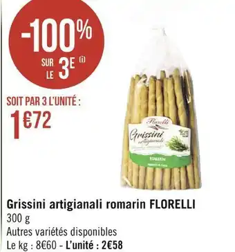 Géant Casino Florelli grissini artigianali romarin offre