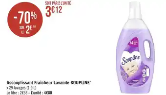 Géant Casino Soupline assouplissant fraîcheur lavande* offre