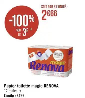 Géant Casino Renova papier toilette magic offre