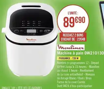 Géant Casino Moulinex machine à pain ow210130 offre