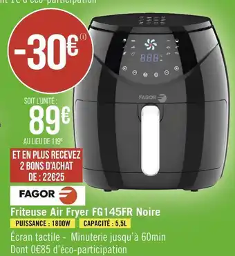Géant Casino Fagor friteuse air fryer fg145fr noire offre