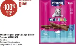 Géant Casino Vitakraft friandises pour chat catstick classic saumon offre