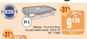 La Foir'Fouille Boîte de rangement de 31l offre