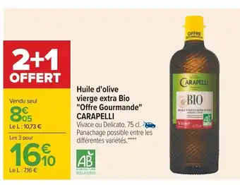 Huile D'Olive Vierge xtra Bio "Offre Gourmande" Carapelli