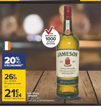 Carrefour Irish Whisky Jameson offre