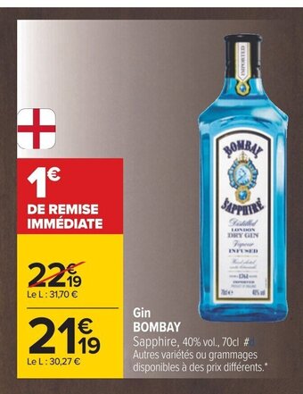 Carrefour Gin Bombay offre