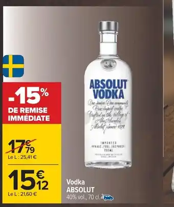 Carrefour Vodka Absolut offre
