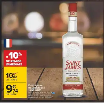 Carrefour Rhum Agricole De La Martique Saint James offre