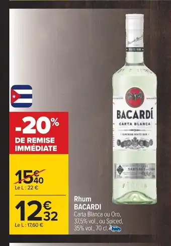 Carrefour Rhum Bacardi offre