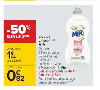 Carrefour Liquide Vaisselle Mir offre