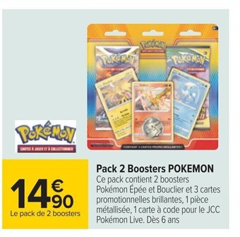 Carrefour Pack 2 Boosters Pokemon offre