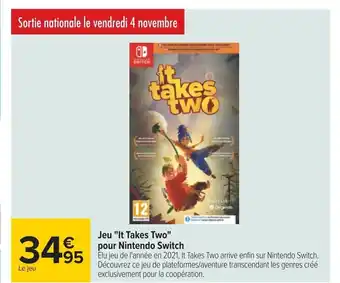 Carrefour Jeu "It Takes Two" Pour Nintendo Switch offre