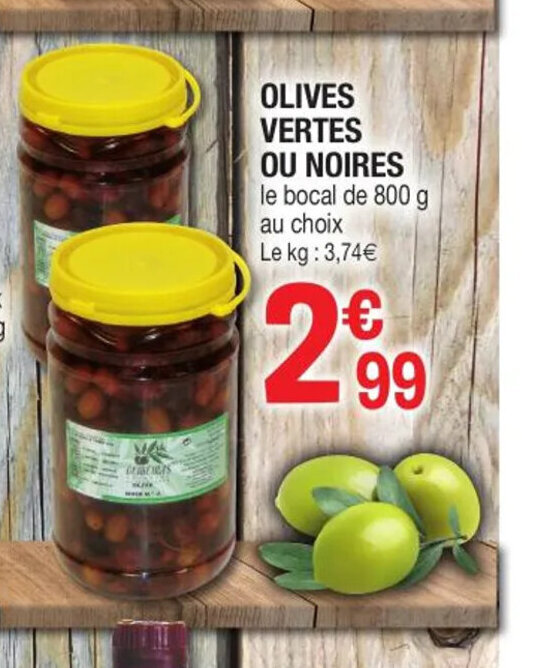 Promo Olives Vertes Ou Noires chez E.Leclerc