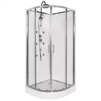 Brico Dépôt Cabine de douche hydromassante 90 x 90 cm blanche offre