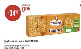 Géant Casino St michel galettes au bon beurre bio offre